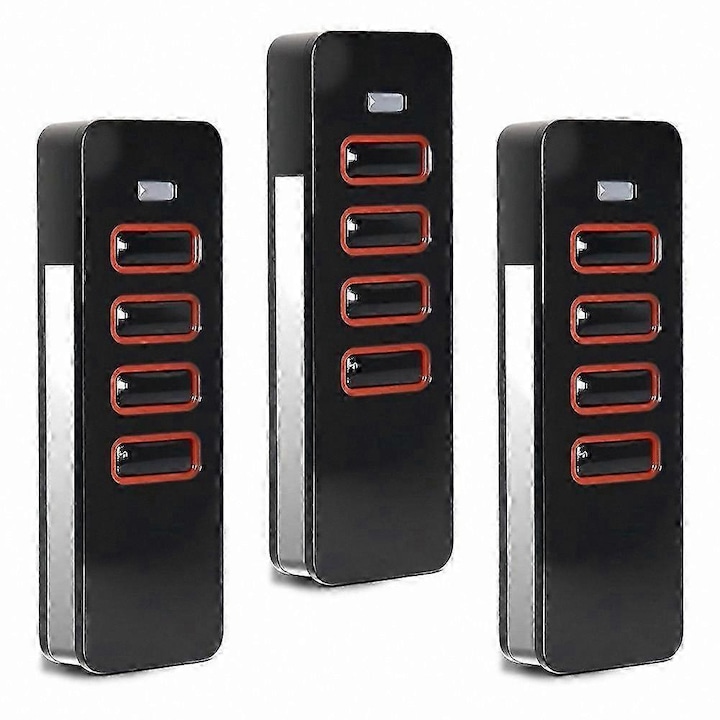 Set telecomenzi pentru usi de garaj, 4 butoane, 868MHz, 3 bucati, plastic