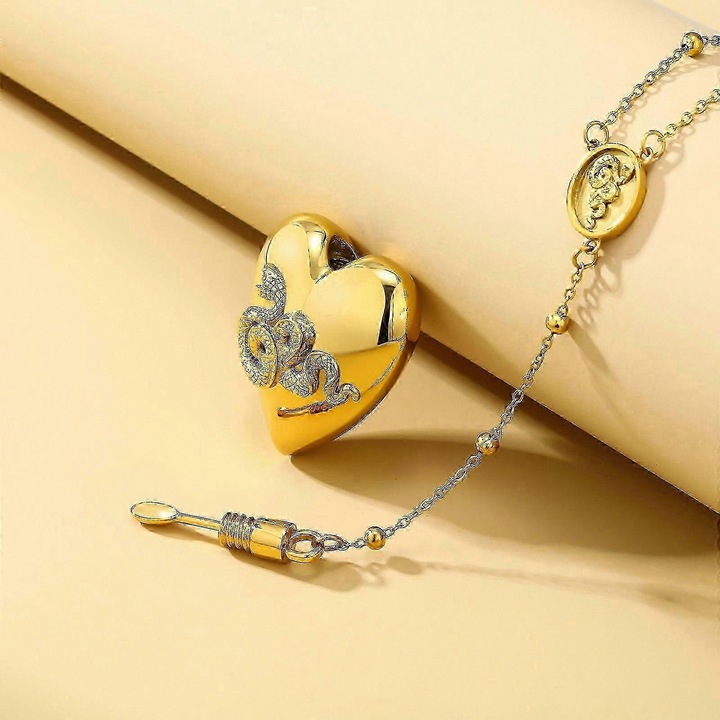 Colier ajustabil din alama cu placare aurie si argintie, 50cm