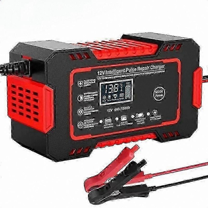 Autós redrész 12V 6A, mikroprocesszor, többszörös védelem, 150x85x62mm, műanyag