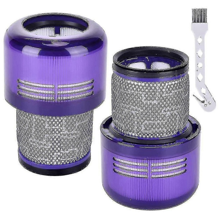 Set 2 filtre HEPA pentru aspirator Dyson V11, lavabile, cu perie de curatare