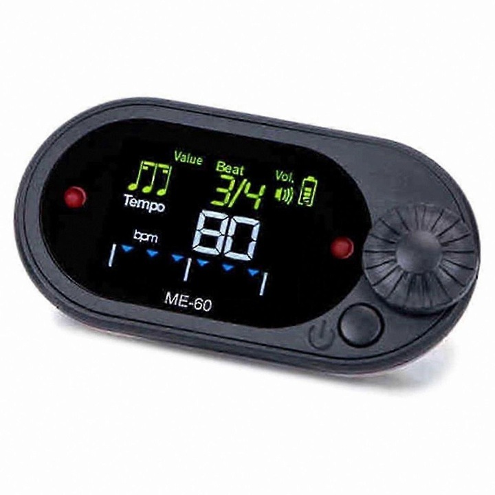 Metronom digital reincarcabil cu clip, 9 ritmuri ajustabile, 4.95x2.67 inch, ABS