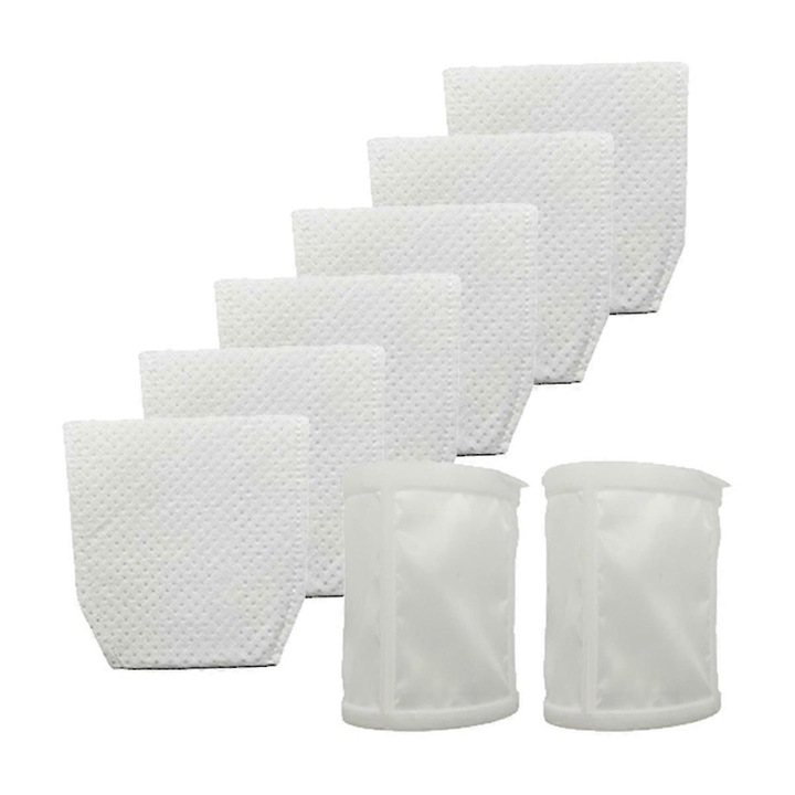 Set 6+2 filtre de vacuum pentru Makita T-03193, 443060-3, compatibile cu modele XLC02ZB, XLC02ZW, XLC02RB1W, XLC02R1B, LC01, LC01Z, BCL180W