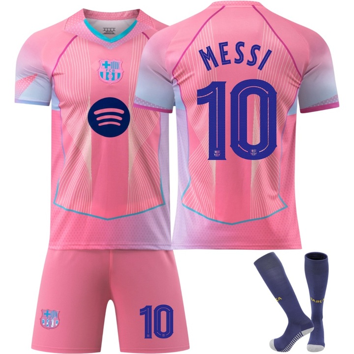 Футболно оборудване, специално издание, номер 10 Меси, розово