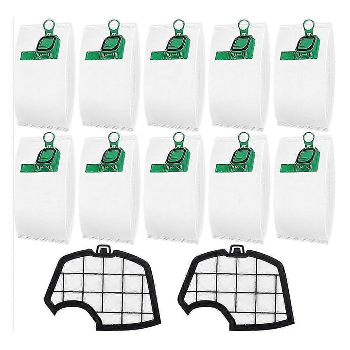 Set 10 pungi aspirator pentru Kobold Vk140 Vk150 Fp140 Fp150 cu 2 filtre