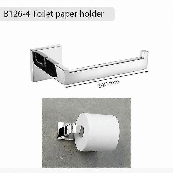 Set accesorii baie din otel inoxidabil: oglinda, suport prosoape, suport hartie igienica, carlige