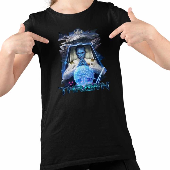 Tricou Copii Fete Grand Admiral Thrawn Legend Star Wars, Fekete