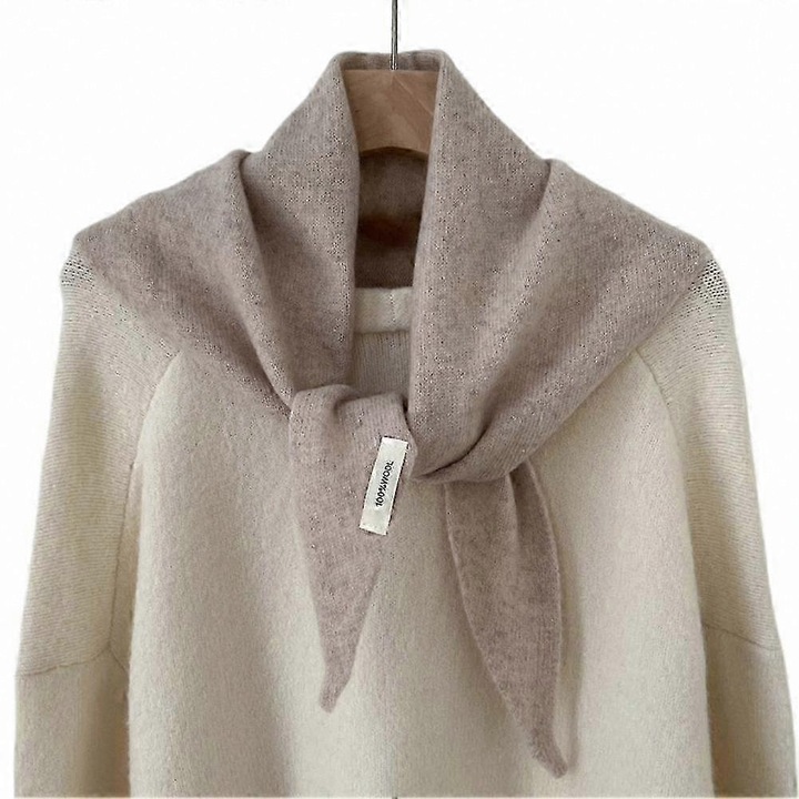 Esarfa tricotata din lana pentru femei, model triunghiular, calduroasa, iarna