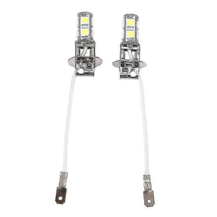 Becuri auto 2x H3 5050 LED Xenon alb 9 SMD DC12V