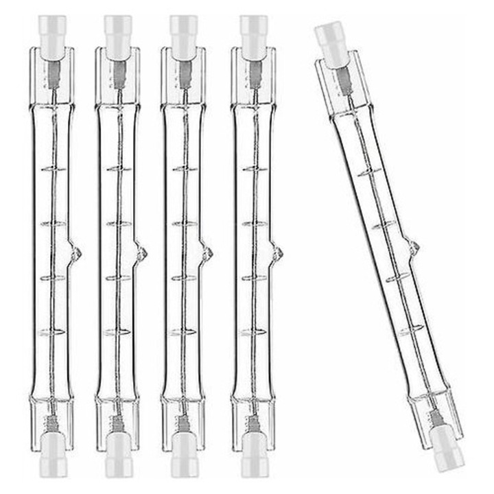 Set de 5 becuri halogen R7S 118mm 300W 230V, dimabile, pentru iluminat peisagistic