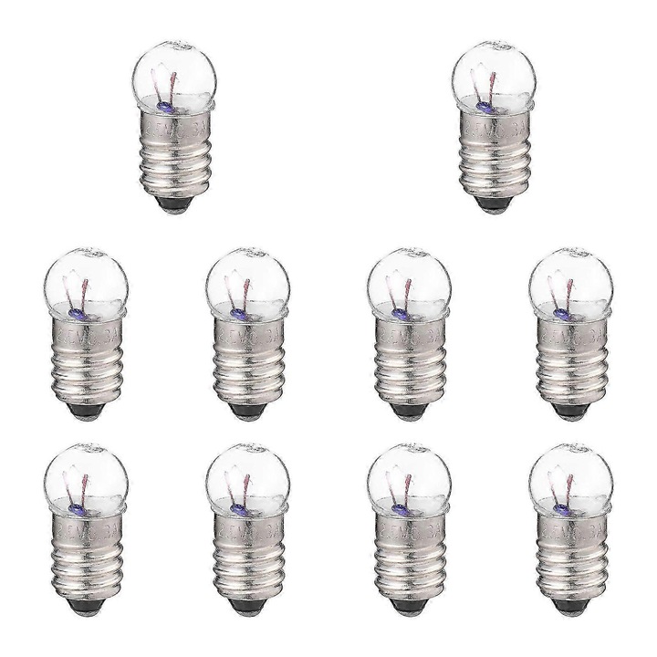 Set 10 becuri mici pentru experimente stiintifice, laborator scolar, circuit electric