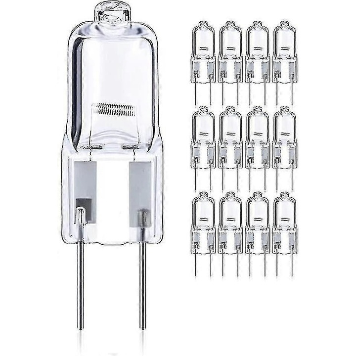 Комплект от 12 халогенни крушки G6.35 50W 12V димируеми топло бяло 13.2x42mm