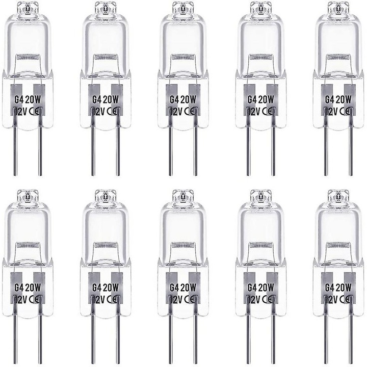 Becuri halogen G4, 12V 20W, 350LM, dimabil, set de 10 bucati