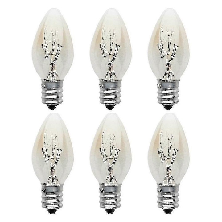 Set 10 becuri E12 10W 220v-240v lumina calda C7