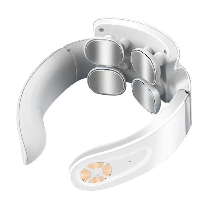 Aparat de masaj electric pentru gât, aparat de masaj cervical, protecție inteligentă, alb