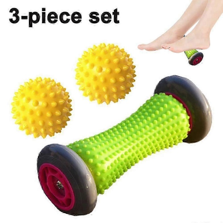 Ролер за масаж на крака с шипове, масажен апарат за облекчаване на болката, многоцветен