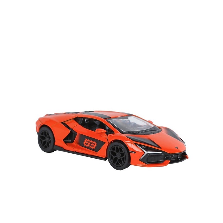 Lamborghini Revuelto fém modell, 1:38 méretarány, narancssárga