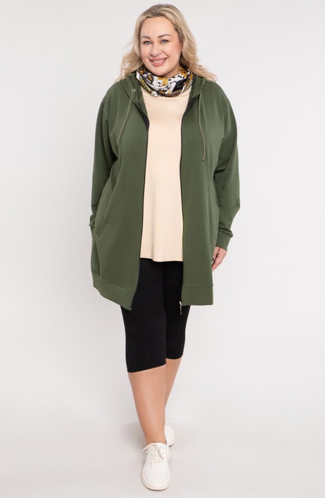 Тъмнозелен суичър с качулка