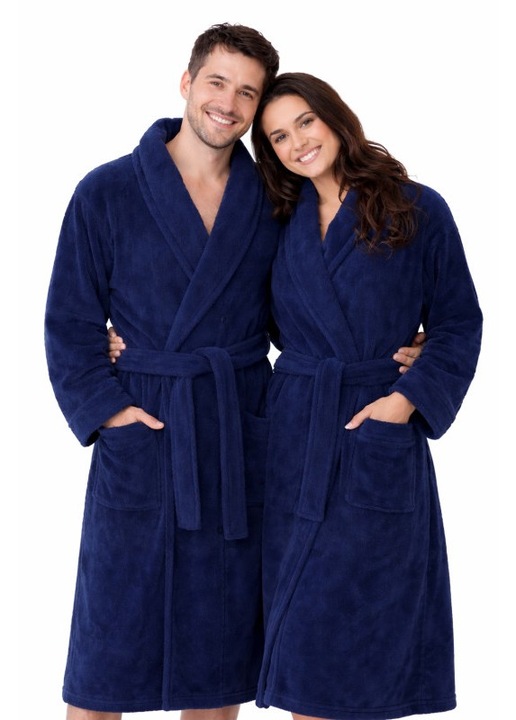 Halat de Baie Bleumarin, unisex, Bumbac 100%, pufos si absorbant, 420 GSM, marime XL