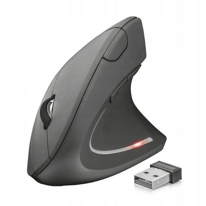 Trust Verto vezeték nélküli egér, ergonomikus, fekete, 1600 dpi, USB, 89g