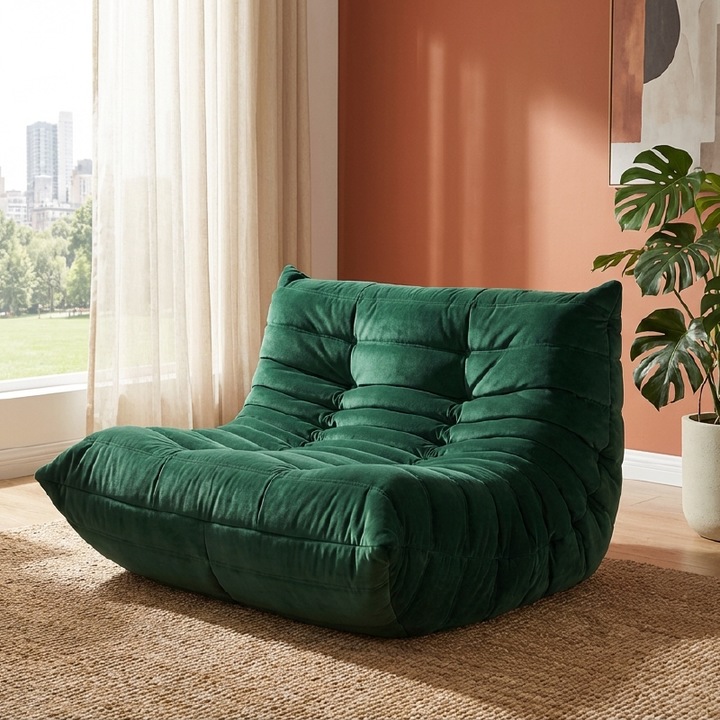 Canapea Premium SUPER TRENDS, Ergonomică, Verde, 100x130x70 cm