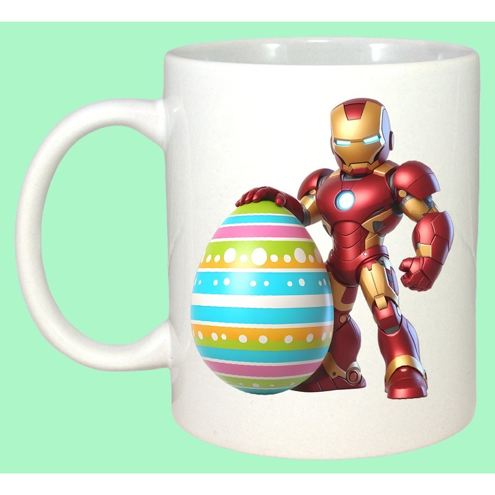 Cana Paste Iron Man Paste Ou Mare Colorat, Cadou, Sarbatori, Cri-Flo, Culoare Alb, 330 ml