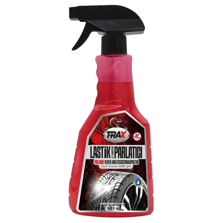 Solutie intretinere auto T-RAX, Tire & Bumper Shine 500ml, luciu intens, antistatic, negru