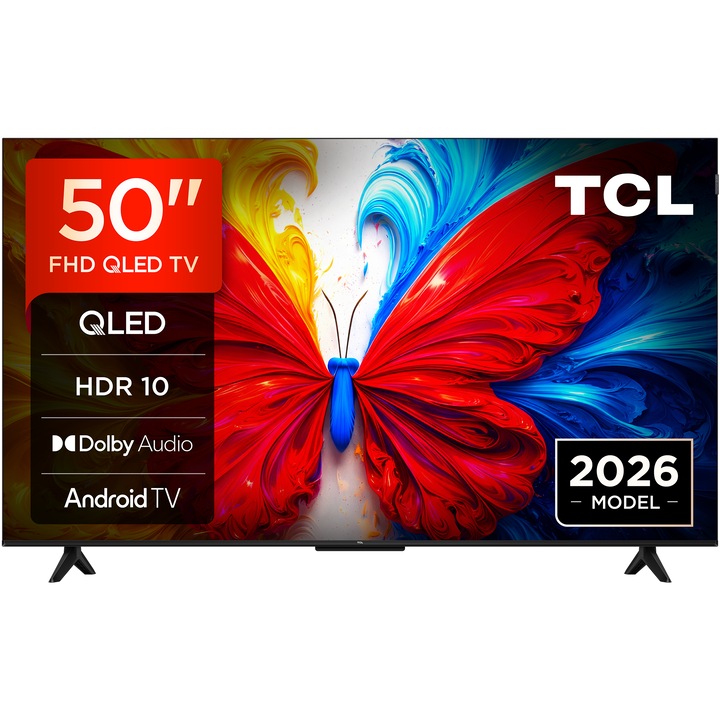 Televizor TCL QLED 50S5L, 126 cm, Smart Android TV, Full HD, Clasa F (Model 2026)