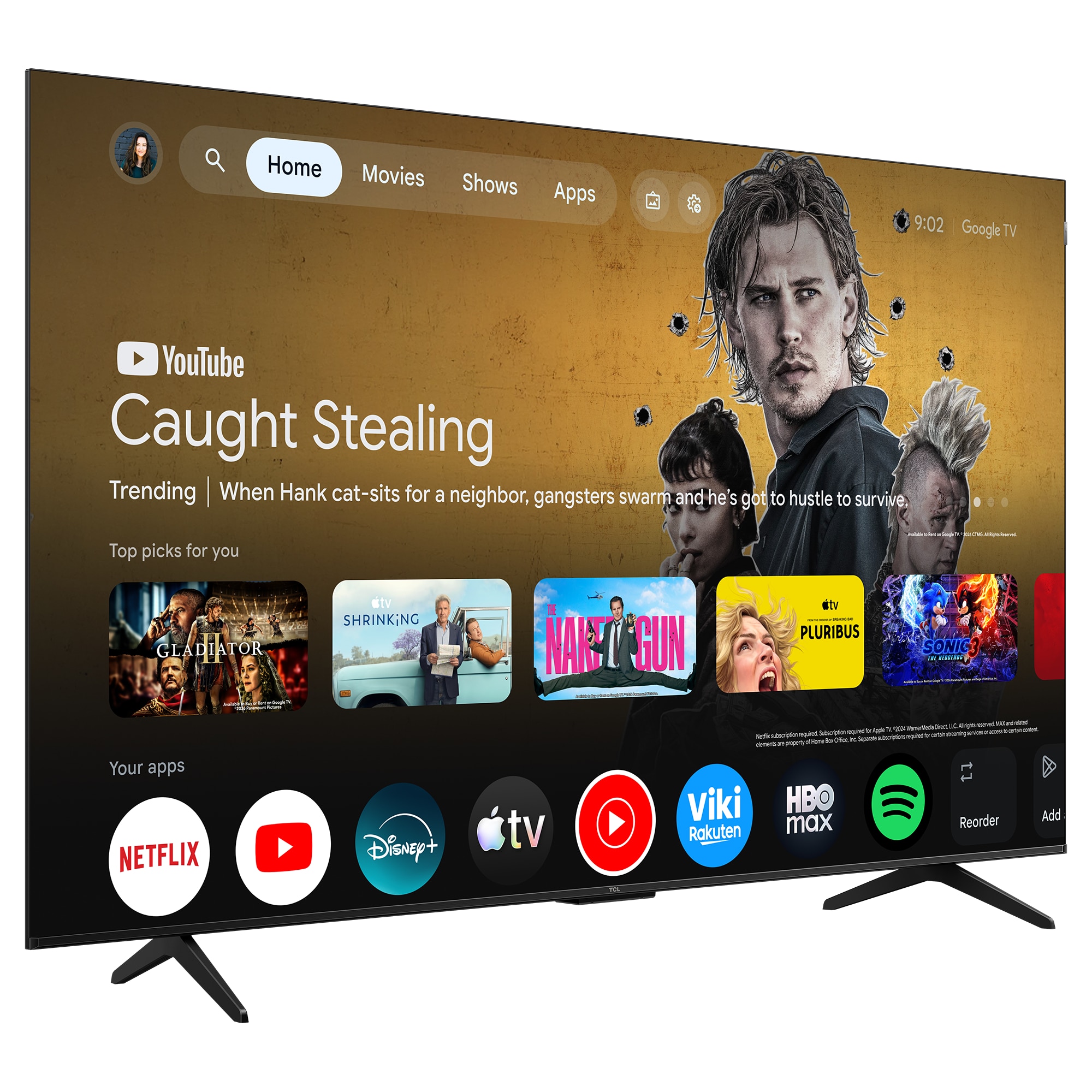 Televizor TCL QLED 65P7L, 164 cm, Smart Google TV, 4K Ultra HD, Clasa E (Model 2026)