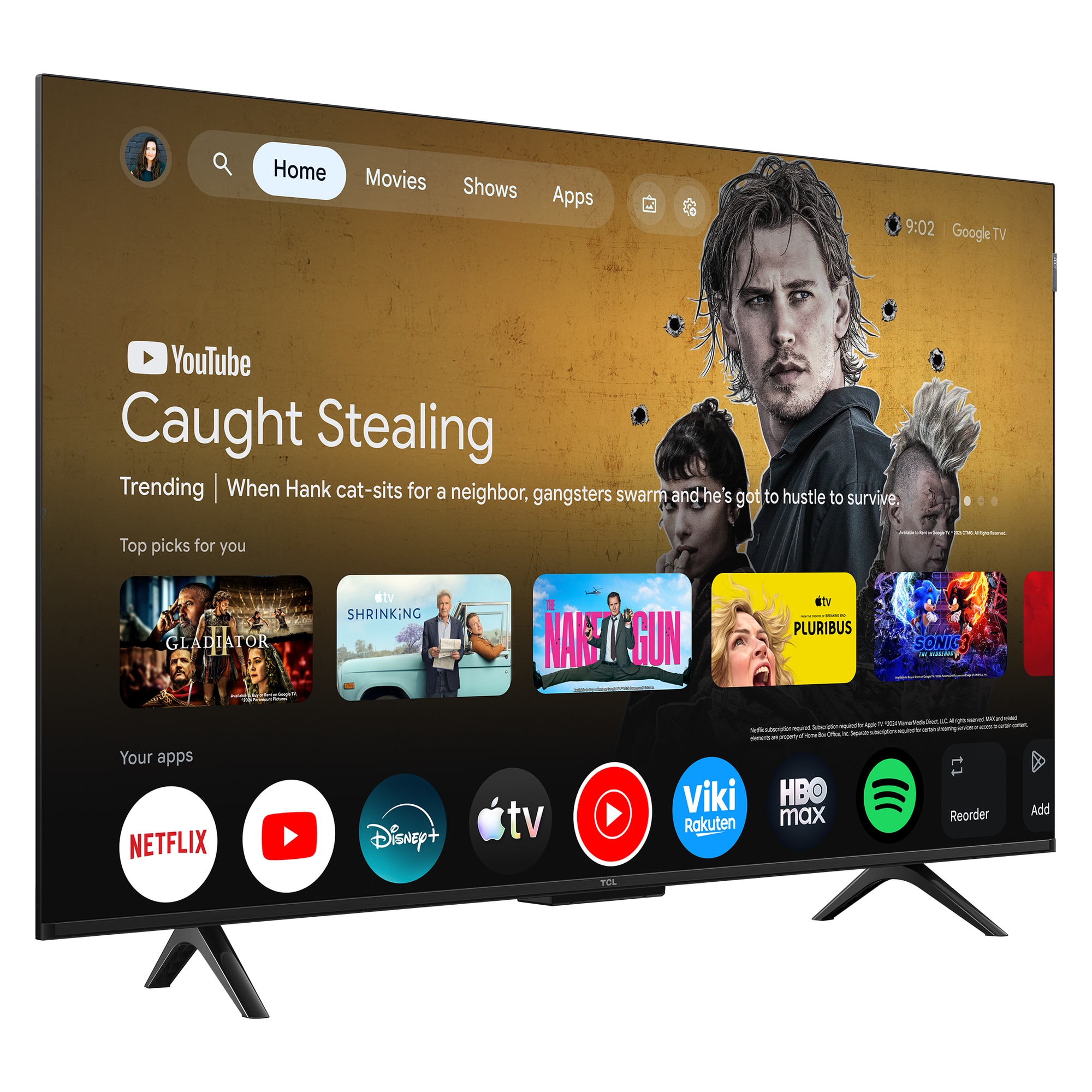 Televizor TCL QLED 43P7L, 108 cm, Smart Google TV, 4K Ultra HD, Clasa F (Model 2026)