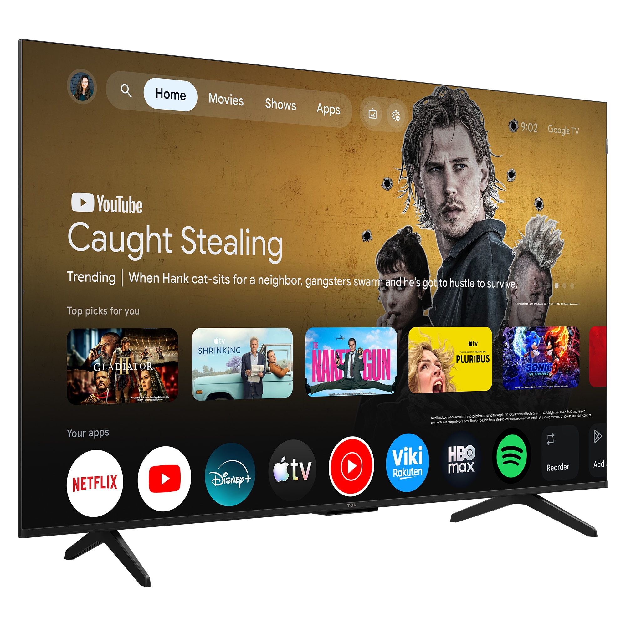 Televizor TCL QLED 55P7L, 139 cm, Smart Google TV, 4K Ultra HD, Clasa F (Model 2026)