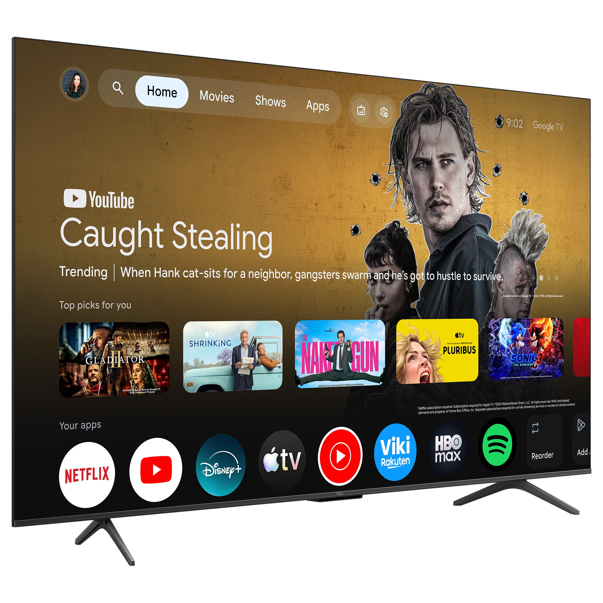 Televizor TCL QLED 65P8L, 164 cm, Smart Google TV, 4K Ultra HD, 144Hz, Clasa F (Model 2026)