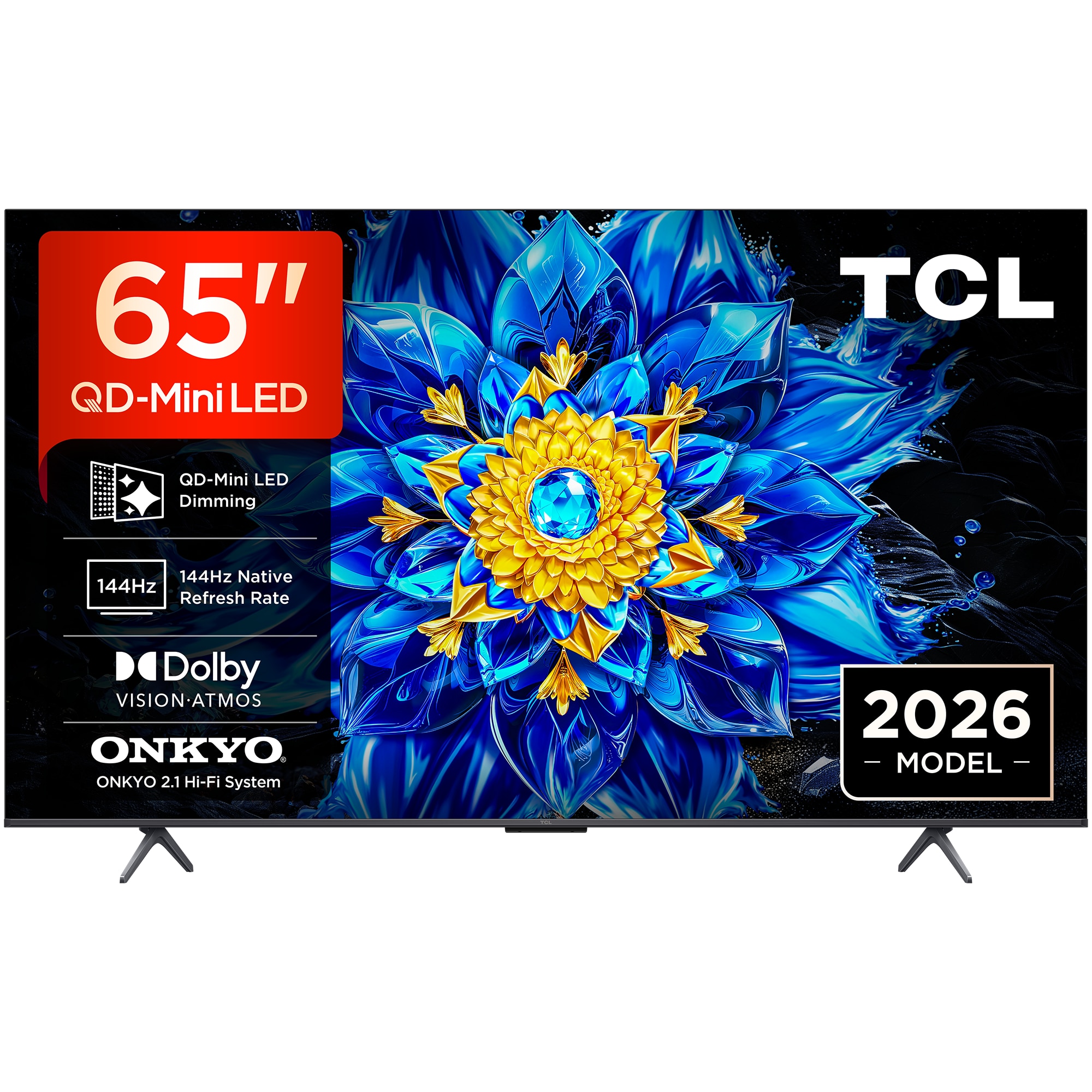 Televizor TCL QLED 65P8L, 164 cm, Smart Google TV, 4K Ultra HD, 144Hz, Clasa F (Model 2026)