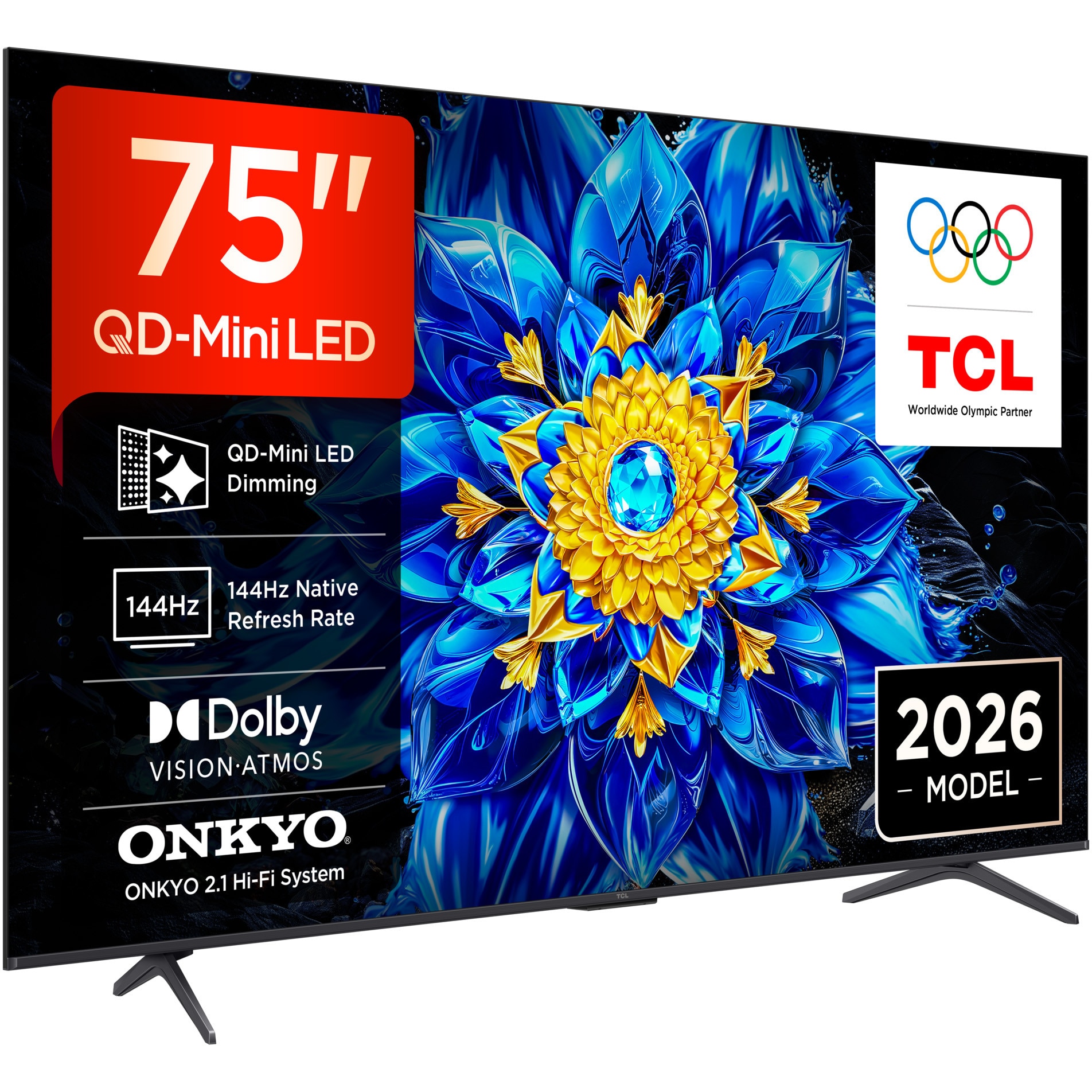 Televizor TCL QD-MiniLed 75P8L, 189 cm, Smart Google TV, 4K Ultra
