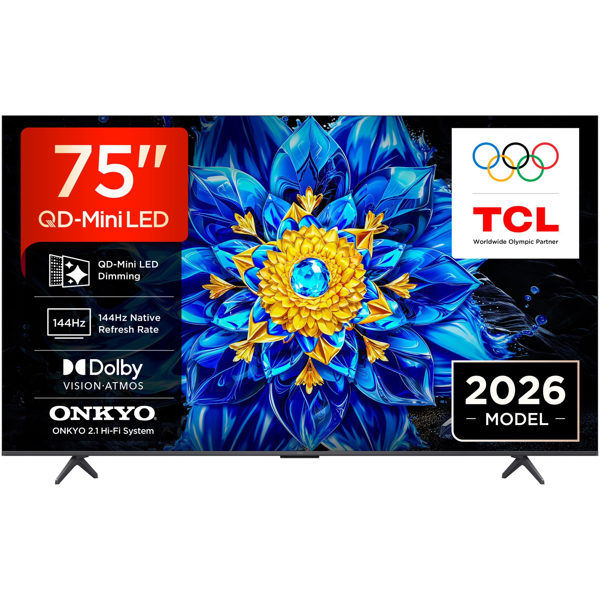 Televizor TCL QD-MiniLed 75P8L, 189 cm, Smart Google TV, 4K Ultra