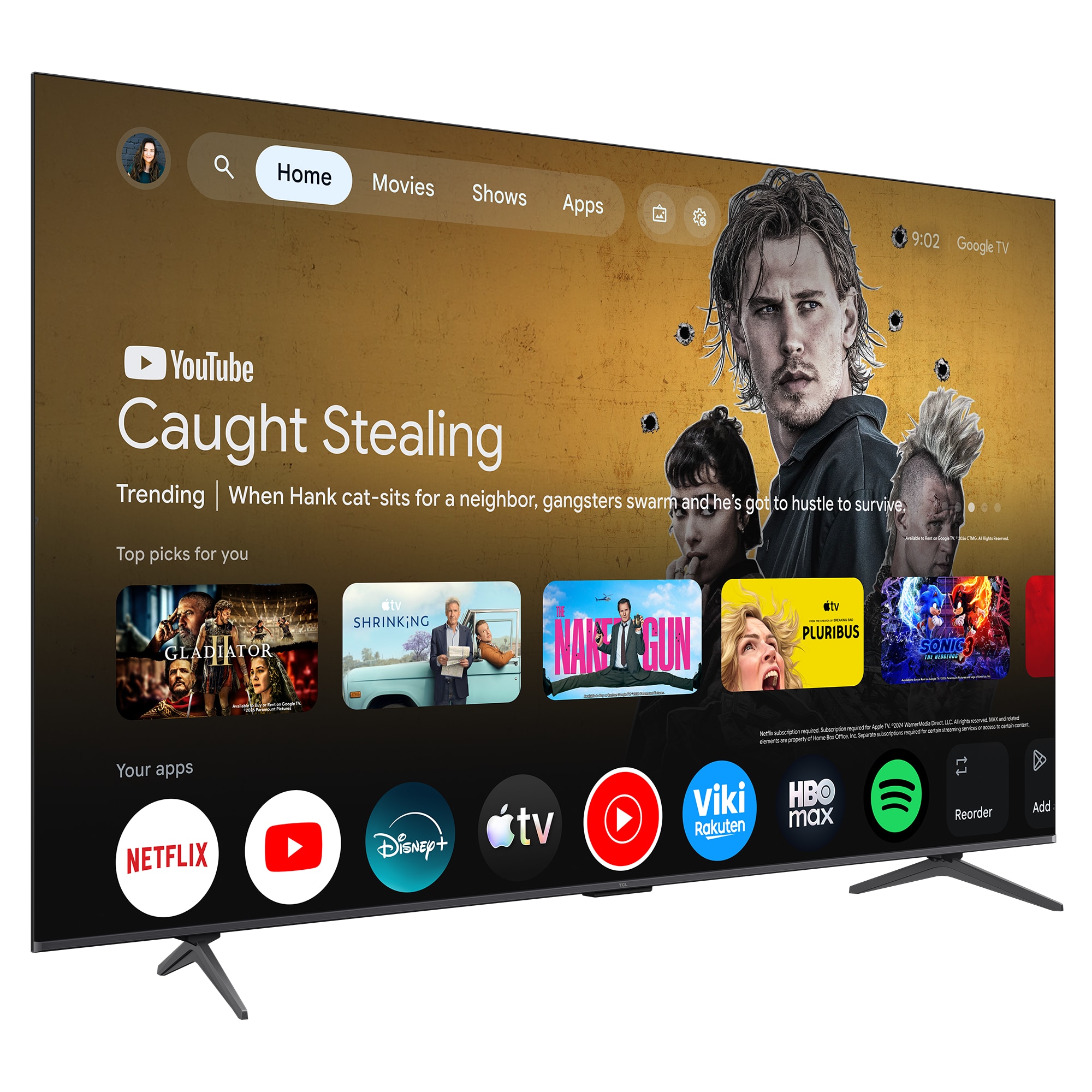 Televizor TCL QLED 85P8L, 214 cm, Smart Google TV, 4K Ultra HD, 144Hz, Clasa F (Model 2026)