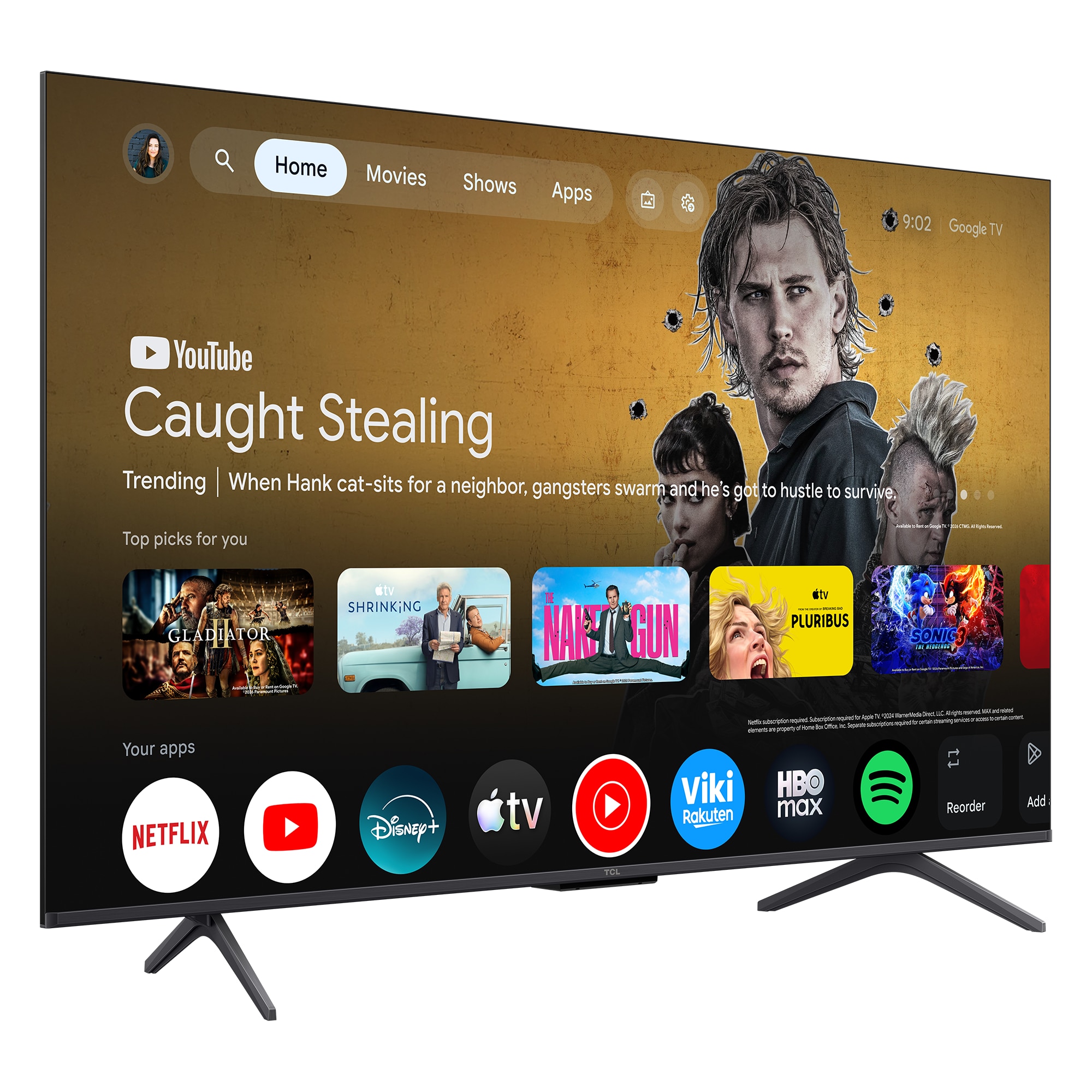 Televizor TCL QLED 55P8L, 139 cm, Smart Google TV, 4K Ultra HD, 144Hz, Clasa F (Model 2026)