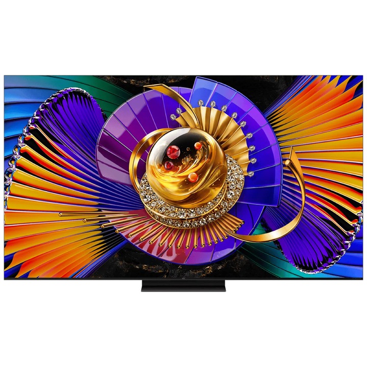 Televizor TCL SQD-MiniLed 85C8L, 214 cm, Smart Google TV, 4K Ultra HD, 144Hz, Sunet Bang & Olufsen, Clasa E (Model 2026)