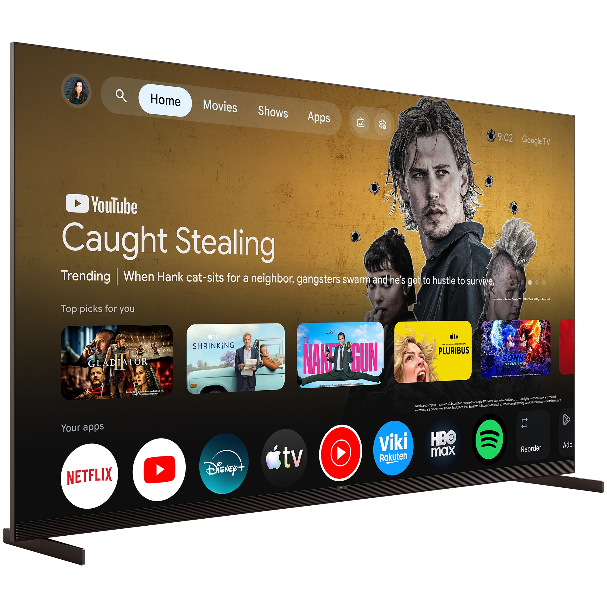 Televizor TCL SQD-MiniLed 98X11L, 248 cm, Smart Google TV, 4K Ultra HD, 144Hz, Sunet Bang & Olufsen, Clasa F (Model 2026)