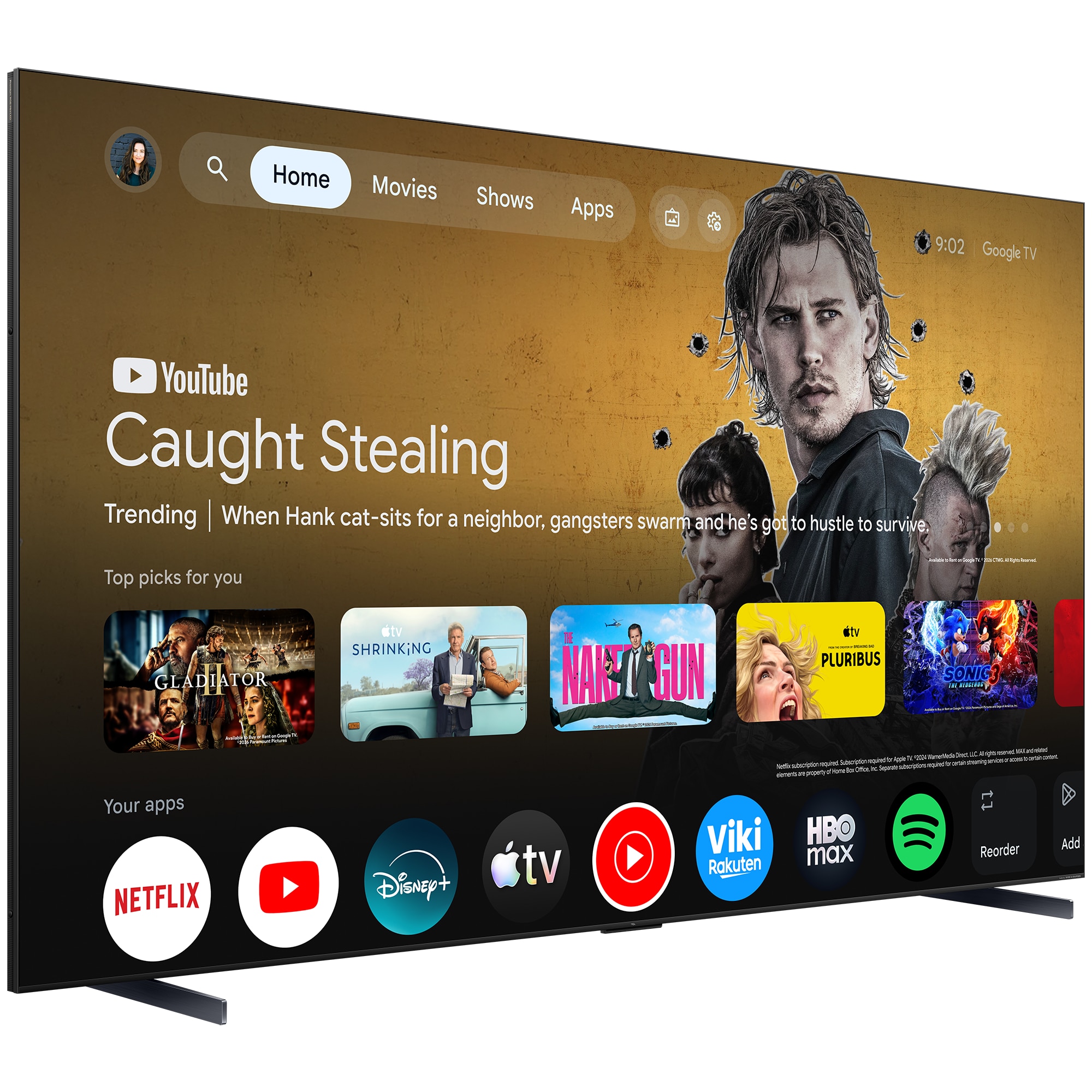 Televizor TCL RGB-MiniLed 115RM9L, 292 cm, Smart Google TV, 4K Ultra HD, 144Hz, Clasa D (Model 2026)