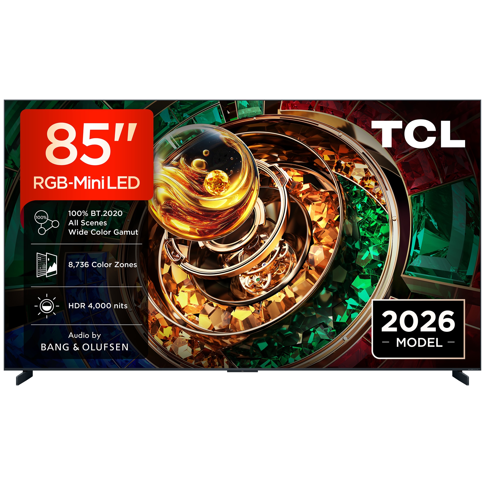 Televizor TCL RGB-MiniLed 85RM9L, 214 cm, Smart Google TV, 4K Ultra HD, 144Hz, Clasa F (Model 2026)