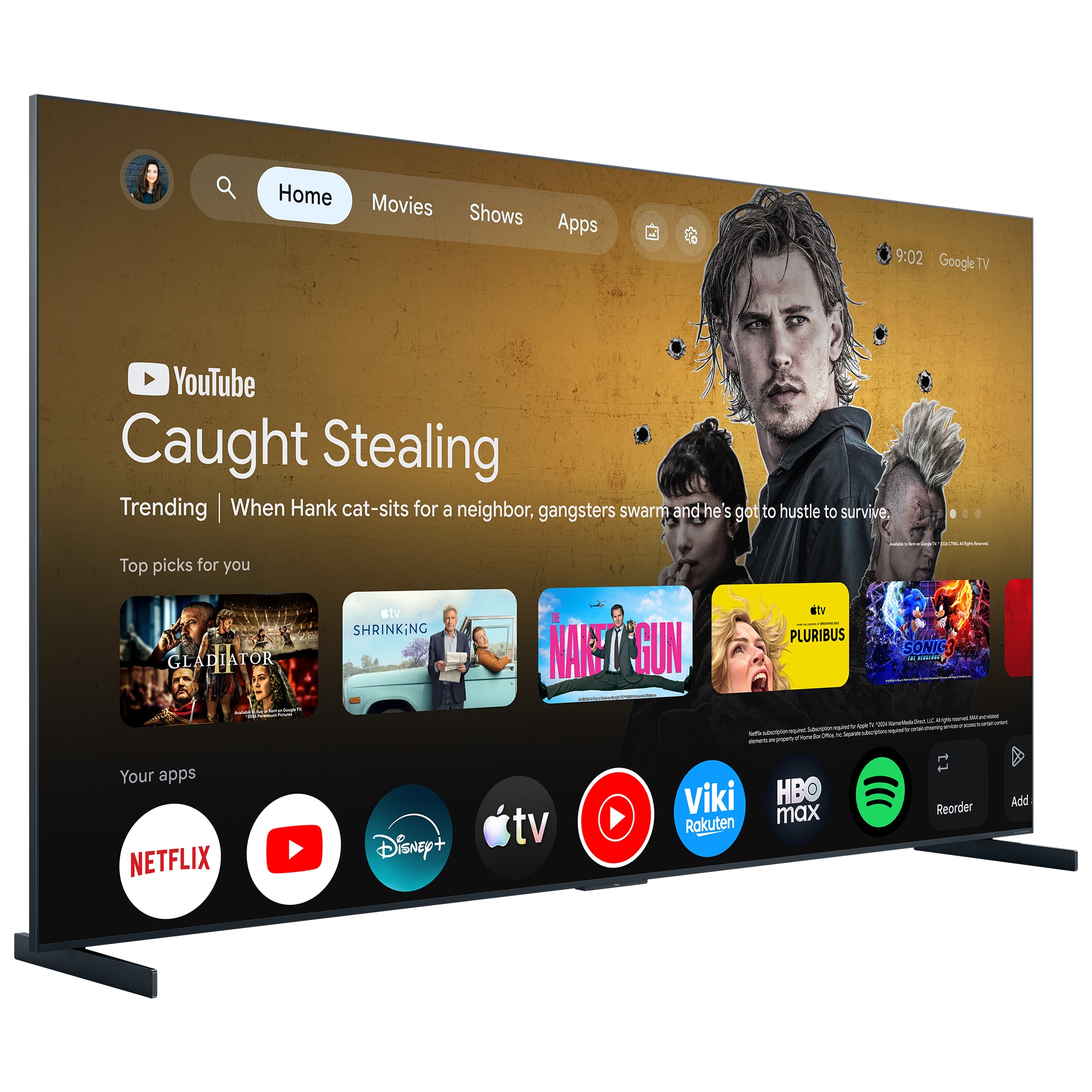 Televizor TCL RGB-MiniLed 98RM9L, 248 cm, Smart Google TV, 4K Ultra HD, 144Hz, Sunet Bang & Olufsen, Clasa F (Model 2026)