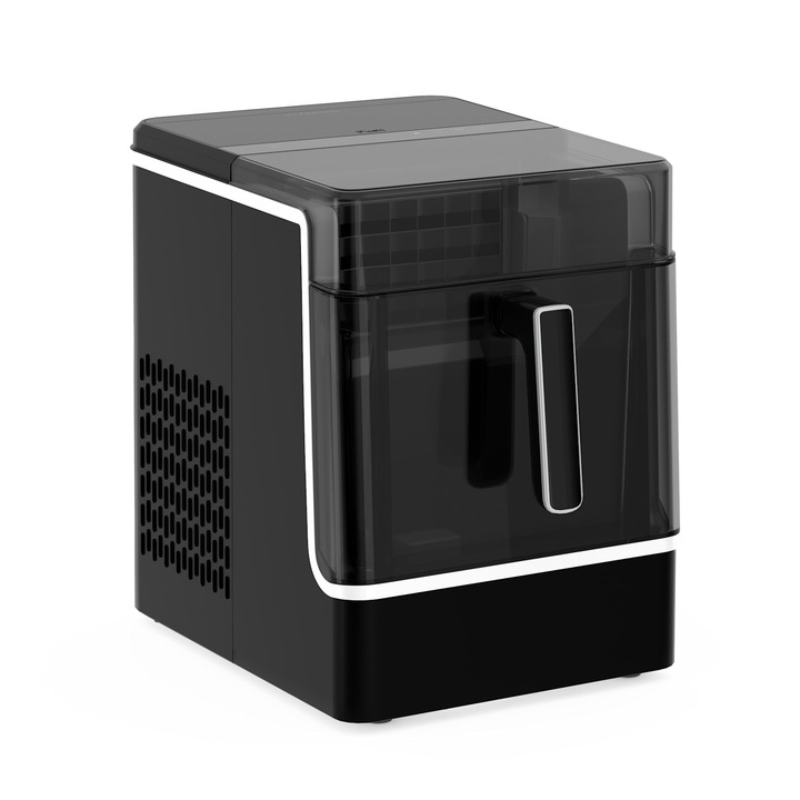 Aparat de făcut gheață Klarstein Ice Lux, din oțel inoxidabil, capacitate 23 kg/24 h, auto-curățare, 42x27.5x37.7cm