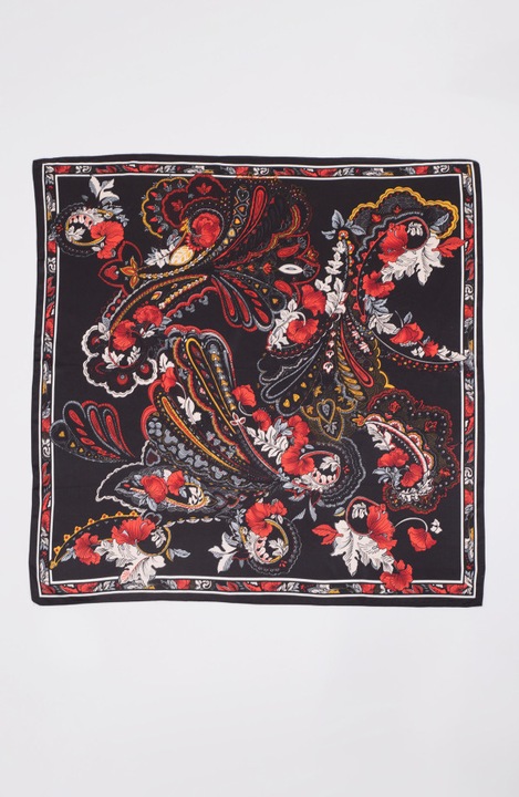 Черен шал с червени шарки UNI