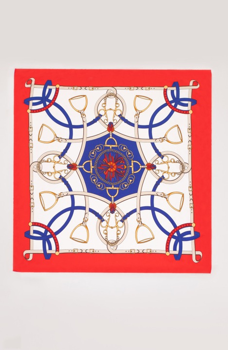 Шал със син и червен десен UNI