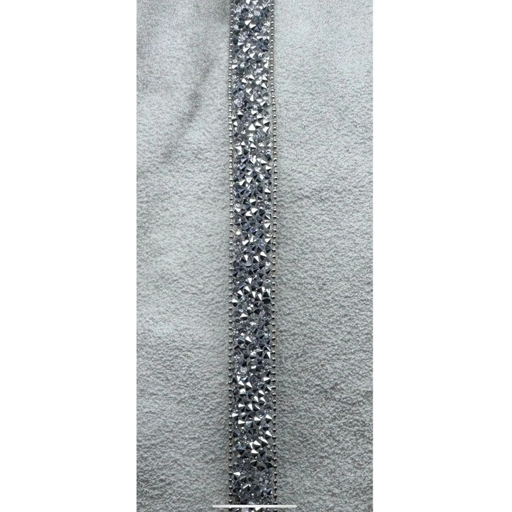 Fasie decorativa antracit cu pietre metalice, 1 m