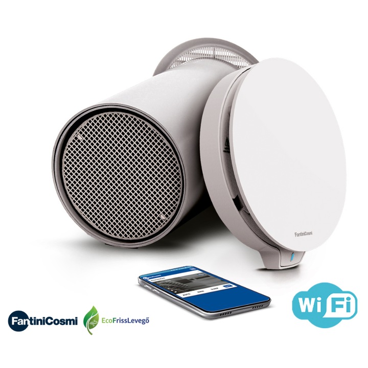 ECOCOMFORT 3 egyhelyiséges, okos, hővisszanyerős szellőztető - a legerősebb a piacon - okostelefonnal vezérelhető (WiFi, BT) - 40 m2 / vagy egész ház