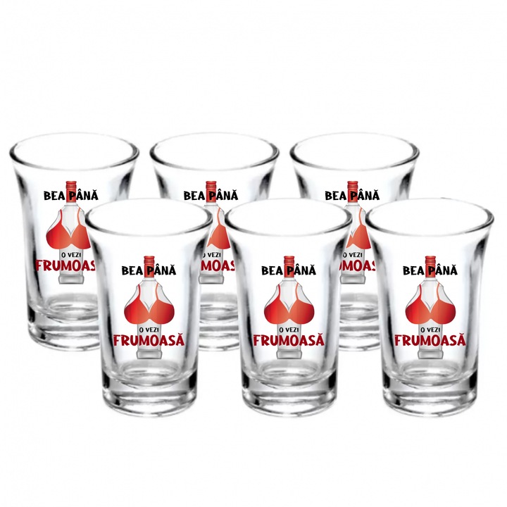 Set 6 pahare fără picior, Gift Shop, 40 ml, sticlă