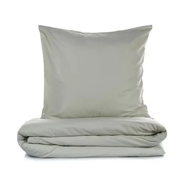 Set husa pilota si o fata de perna Re-Bloom, bumbac, verde salvie, 155 x 120 cm / 80 x 80 cm