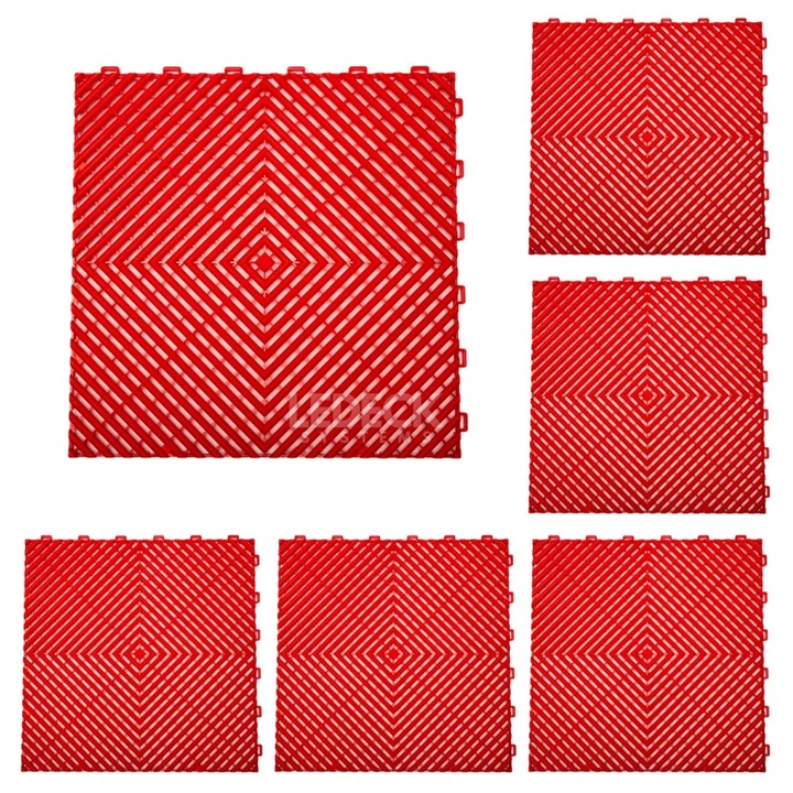 Pardoseala Modulara Plastic PP – Exterior, Garaj Auto, Service, Terasa - ROSU (pret pe m2)