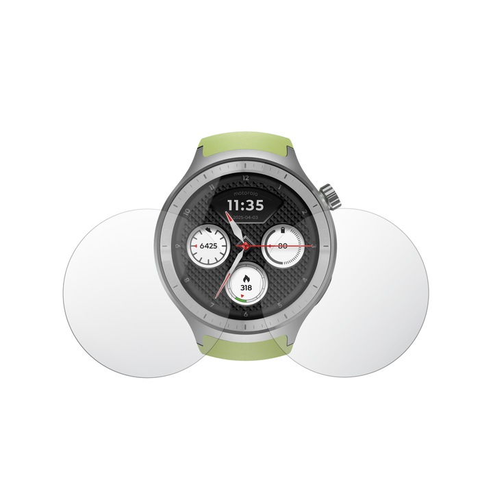 Set 2X Folie Protectie Ecran AutoRegeneranta iSkinz pentru Motorola Moto Watch, Invisible Skinz UHD, Siliconica Adeziva si Flexibila